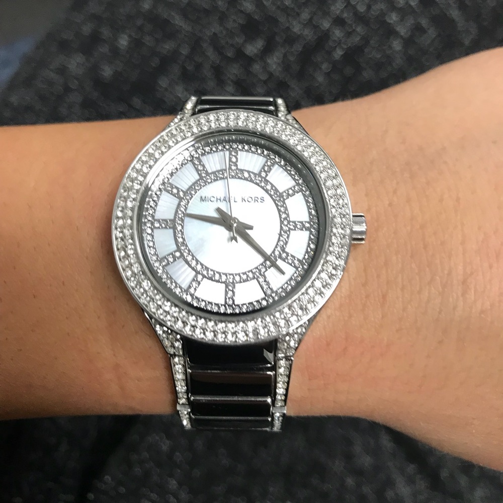 Michael Kors silver diamond watch